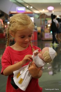 Aurora with Pope Francis Doll | Trekking with Twins